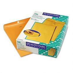 Quality Park Clasp Envelopes, Kraft, 28 lb., 12 x 15 1/2, 100/Box