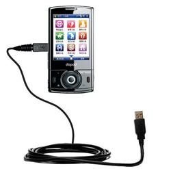 Gomadic Classic Straight USB Cable for the HTC Phoebus with Power Hot Sync and Charge capabilities - Gomadic