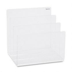 Kantek Inc Clear Acrylic Desk File Sorter, Three 2 Compartments, 8w x 6 1/2d x 7 1/2h