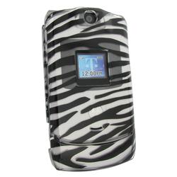 Eforcity Clip-On Case for Motorola RAZR V3 / V3c / V3m, Clear Zebra by Eforcity