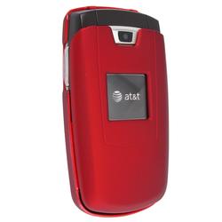 Eforcity Clip-on Rubber Coated Case for Samsung SGH-A437, Red
