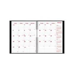 Rediform Office Products CoilPRO Monthly Planner, 14 Month, Ruled, 8 1/2 x 11, Black