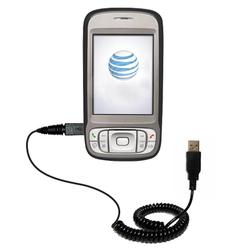 Gomadic Coiled Power Hot Sync and Charge USB Data Cable w/ Tip Exchange for the HTC 3G UMTS PDA Phone - Goma