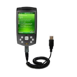 Gomadic Coiled Power Hot Sync and Charge USB Data Cable w/ Tip Exchange for the HTC P6500 - Brand