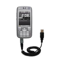 Gomadic Coiled Power Hot Sync and Charge USB Data Cable w/ Tip Exchange for the HTC S730 - Brand
