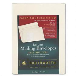 Southworth Company Connoisseur Collection® Mailing Envelopes with Labels, 9x12, Ivory, 24 lb.