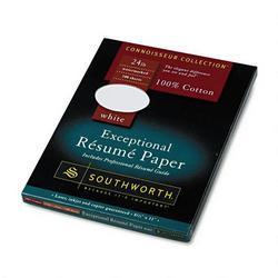 Southworth Company Connoisseur Collection® Rsum Paper, 8 1/2x11, White, 24 lb., 100 Sheets/Box