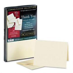 Southworth Company Connoisseur Collection® Thank You Cards, Ivory, 80/24 lb., 20/Box
