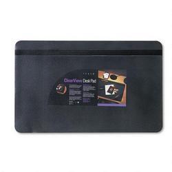 RubberMaid Contemporary Vinyl Desk Pad with Clear Overlay, 20 x 32, Black