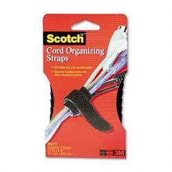 3M Cord Management Bundling Straps, 8 , 6 Straps Per Pack, Black