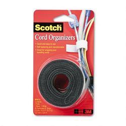 3M Cord Management Organizing Straps, 8 , 25 White/25 Black, 2 Rolls/Pack