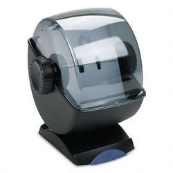 Rolodex Corporation Covered Swivel Base Rotary File, 500 3x5 Cards, 24 Guides, Black/Smoke Cover
