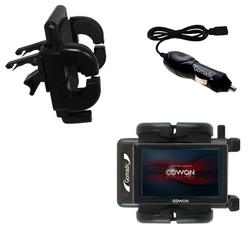 Gomadic Cowon Q5W Auto Vent Holder with Car Charger - Uses TipExchange