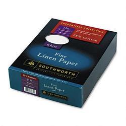 Southworth Company Credentials Collection® Linen 25% Cotton Paper, 8 1/2x11, White, 500 Sheets/Box