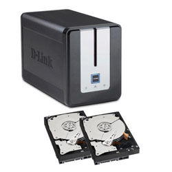 D-LINK SYSTEMS INC D-Link DNS-323 2-Bay SATA Network Storage Enclosure w/ (2) Western Digital Caviar GP WD7500AACS - 750GB - 7200rpm - Serial ATA/300 - Serial ATA - Internal Hard