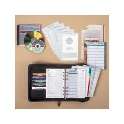Franklin Covey Company Day Planner Deluxe Starter Set, Sierra Simulated Leather Binder, 5 1/2x8 1/2, Black