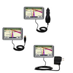 Gomadic Deluxe Kit for the Garmin Nuvi 205 includes a USB cable with Car and Wall Charger - Brand w/
