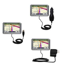 Gomadic Deluxe Kit for the Garmin Nuvi 205W includes a USB cable with Car and Wall Charger - Brand w