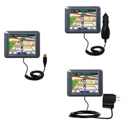 Gomadic Deluxe Kit for the Garmin Nuvi 255 includes a USB cable with Car and Wall Charger - Brand w/