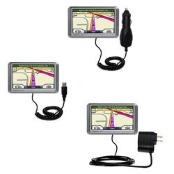 Gomadic Deluxe Kit for the Garmin Nuvi 255W includes a USB cable with Car and Wall Charger - Brand w