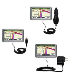 Gomadic Deluxe Kit for the Garmin Nuvi 260W includes a USB cable with Car and Wall Charger - Brand w