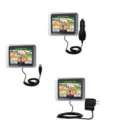 Gomadic Deluxe Kit for the Garmin Nuvi 270 includes a USB cable with Car and Wall Charger - Brand w/