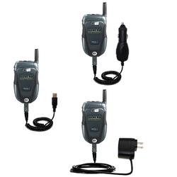 Gomadic Deluxe Kit for the Motorola IC602 includes a USB cable with Car and Wall Charger - Brand w/
