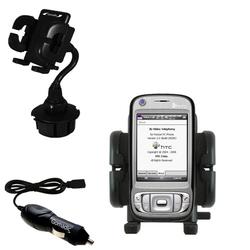 Gomadic ETEN M700 Auto Cup Holder with Car Charger - Uses TipExchange