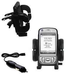Gomadic ETEN M700 Auto Vent Holder with Car Charger - Uses TipExchange