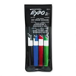 Faber Castell/Sanford Ink Company EXPO® Low Odor Dry Erase Markers, Four Color Sets, Fine Point (SAN86074)