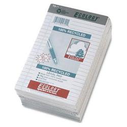 Riverside Paper Ecology Premium Recycled Legal Pads, 5 x 8 , White, Wide Rule