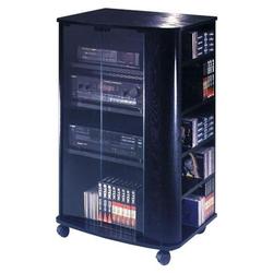 ELITE Elite EL-694 Audio Rack with Media Storage in Black Ash Melamine