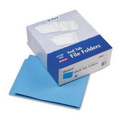 Esselte Pendaflex Corp. End Tab Folders, Double Ply Straight Cut Tab, Letter Size, Blue, 100/Box (ESSH110DBL)