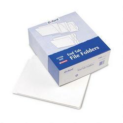 Esselte Pendaflex Corp. End Tab Folders, Double Ply Straight Cut Tab, Letter Size, White, 100/Box