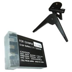 HQRP Equivalent Battery for Olympus mju 500, mju 600, mju 800, mju 810, mju Ferrari; IR-500 + Tripod