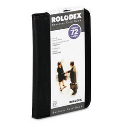 Rolodex Corporation Faux Leather Business Card Book, 72 Card Capacity, 4 7/8 x 7 7/8, Black