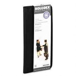 Rolodex Corporation Faux Leather Business Card Book, 96 Card Capacity, 4 7/8 x 10 3/16, Black