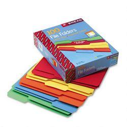 Smead Manufacturing Co. File Folders, Single Ply Top, 1/3 Cut, Assorted Bright Colors, Letter, 100/Box