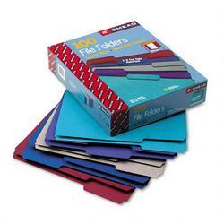 Smead Manufacturing Co. File Folders, Single Ply Top, 1/3 Cut, Assorted Deep Colors, Letter, 100/Box