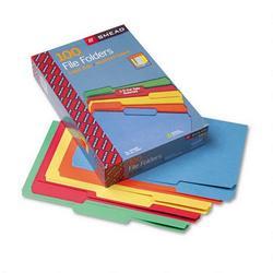 Smead Manufacturing Co. File Folders, Single Ply Top, 1/3 Cut, Legal, Assorted Colors, 100/Box
