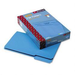 Smead Manufacturing Co. File Folders, Single Ply Top, 1/3 Cut, Legal, Blue, 100/Box