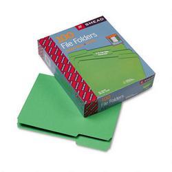 Smead Manufacturing Co. File Folders, Single Ply Top, 1/3 Cut, Letter, Green, 100/Box