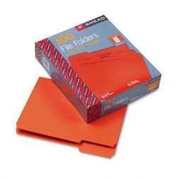 Smead Manufacturing Co. File Folders, Single Ply Top, 1/3 Cut, Letter, Orange, 100/Box