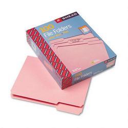Smead Manufacturing Co. File Folders, Single Ply Top, 1/3 Cut, Letter, Pink, 100/Box