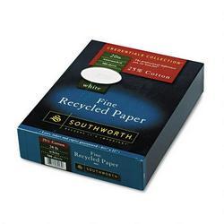 Southworth Company Fine Recycled Paper, 25% Cotton, 8 1/2 x 11, Plain White, 20 lb., 500 Sheets/Box