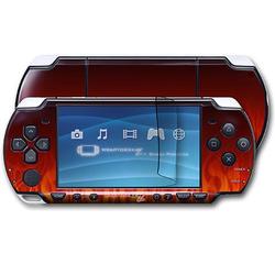 WraptorSkinz Fire on Black Skin and Screen Protector Kit fits Sony PSP Slim