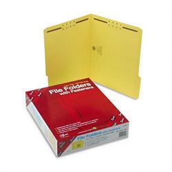 Smead Manufacturing Co. Folders with Two 2 Capacity Fasteners, Letter, 1/3 Cut Assorted, Yellow, 50/Box