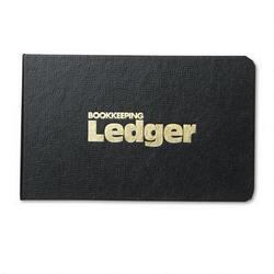 Rediform Office Products Four Ring Ledger Binder with 100 8 1/2x5 1/2 Ledger Sheets & A Z Index, Black Cover