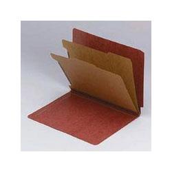 Smead Manufacturing Co. Four Section End Tab Classification Folders, Pressboard, Red, Letter, 10/Box
