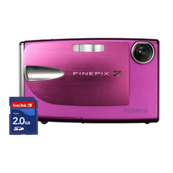 FUJI PHOTO FILM - CAMERAS FujiFilm FinePix Z20fd 10 Megapixel, Face Detection, Red-eye Removal Digital Camera - Hot Pink WITH SanDisk 2GB Standard SD Card